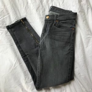 7 for All Mankind Gray Jeans with Zipper Hems
